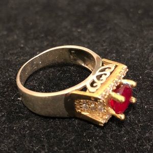 Turkish fashion jewelry Ruby Ring vintage size 7/8